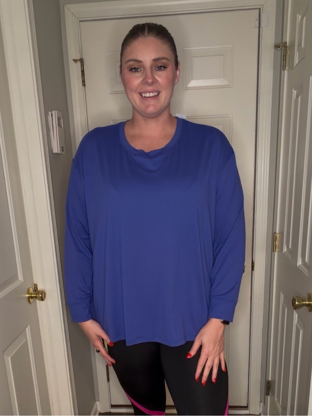 Lane Bryant Bold Blue Long Sleeve Crew Top